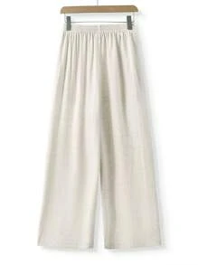 Rusticease Quần dài mùa hè lưng thun co giãn màu trơn cho nữ, đa năng - Nhiều màu - Xem 2