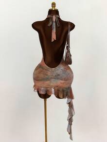 Amplova Váy hở lưng họa tiết hoa, giản dị và thời trang để mặc hàng ngày - Nhiều màu - Xem 3