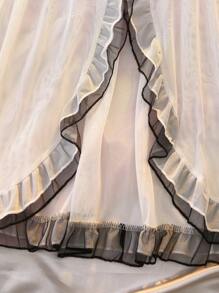 Lace Romance Sweet Women Sleepwear Nightgown Set Summer Babydoll Dress - White - View 4