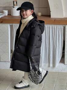 DAZY Young Girls Padded Coat, Fall Clothes - Black - View 2