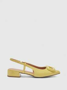 CUCCOO BIZCHIC 女士尖头扣饰时尚平底鞋 - 黃色 - 查看 8