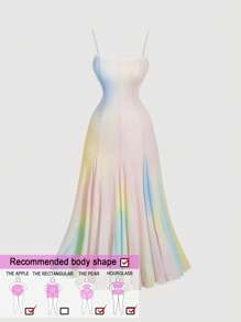 SHEIN MOD Große Größen Bunte Trägerkleid für Damen, eleganter Urlaubsstil - Verschiedenfarbig - Übersicht 1