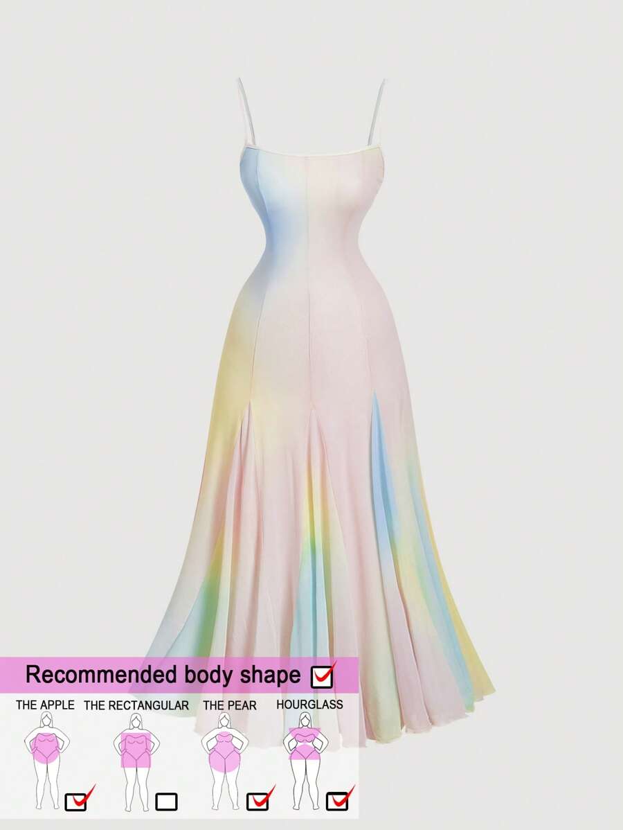 SHEIN MOD Große Größen Bunte Trägerkleid für Damen, eleganter Urlaubsstil - Verschiedenfarbig - Übersicht 1