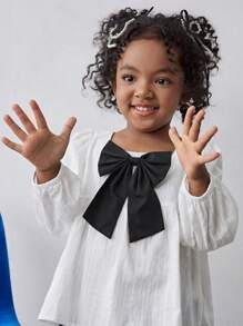 Maija Kids Maija Kids Young Girl Shirt With Bow Decor And Ruffle Sleeves