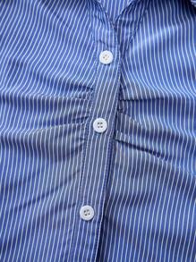 Tween Girls Simple Classic Blue Striped Short Sleeve Stand Collar Cardigan Shirt Girls Striped Shirt Blue Striped Shirt Girls Teen Girl Striped Shirt Kids Blue Striped Shirt Girls Summer Shirt