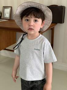 Hapijoa Baby Boy Casual Printed Round Neck Short Sleeve T-Shirt - Grey - View 4