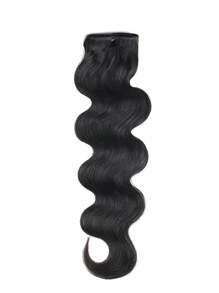 3 件波浪夹式接发真人发黑色女士波浪柔软双纬浓密假发