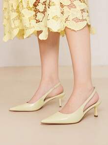 MOTF PREMIUM GIÀY CAO GÓT MŨI NHỎ ĐƠN GIẢN DÀNH CHO NỮ, THÍCH HỢP CHO VIỆC ĐI LẠI HÀNG NGÀY - Màu vàng - Xem 5