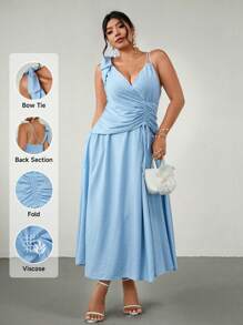 Firerie 大码女式优雅不对称垂坠长裙