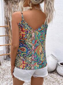 Breezaya Women's Casual Loose Fit Paisley Print Camisole - Multicolor - View 2