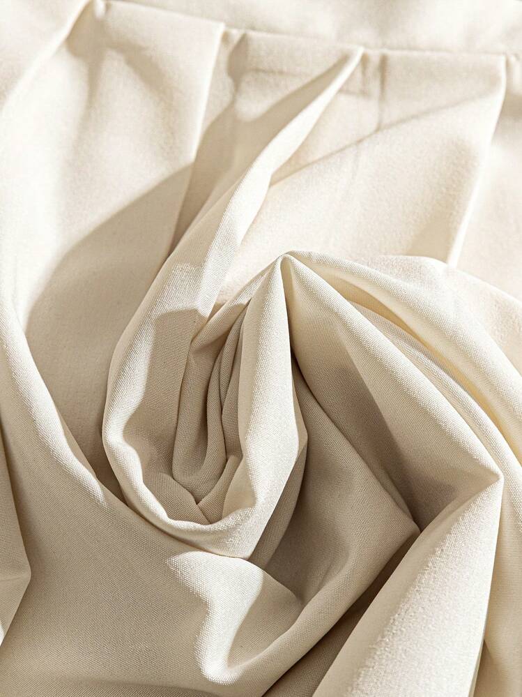 SHEIN PETITE 夏季新款优雅休闲时尚蝴蝶结无袖衬衫搭配百褶短裙女款两件套 - 杏色 - 查看 6