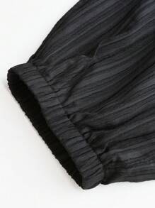 2pcs Plus Size Women Textured Summer Outfit Set, 2025 New Elegant Relaxed Style