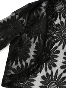 Ellevyn Women's Sheer Lace Lightweight Bolero Jacket, Sexy See-Through Black Cardigan, Suitable For Summer & Autumn Business Casual Woman Going Out Top Old Money Style Women Fall Women Teacher For Women Going Out Tops Women Crop Tops Women Country Concert Office For Women Lace Top Fall Old Money Style Women Lace Top