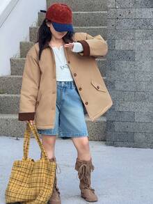 DAZY Tween Girls Winter Casual Street Style Jacket - Khaki - View 9