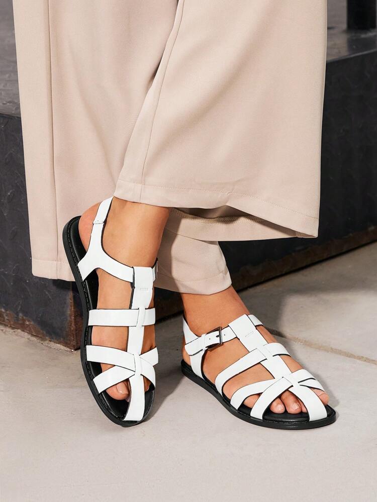 CUCCOO BIZCHIC Women's Simple Round Toe Flat Sandals, Soft & Comfortable, Versatile Slip-On Casual Summer Shoes, Suitable For Outdoor Travel, Beach, Daily Commute