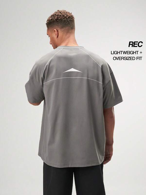 ARC Activewear Oversized T Shirt Performance Top Gym Workout Henley