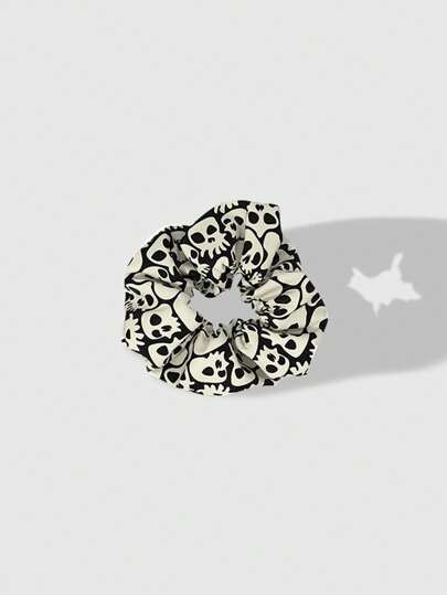 Goth 1pc Gothic Style Unique Skull Shaped Hair Scrunchie, For Daily Wear & Party Decoration