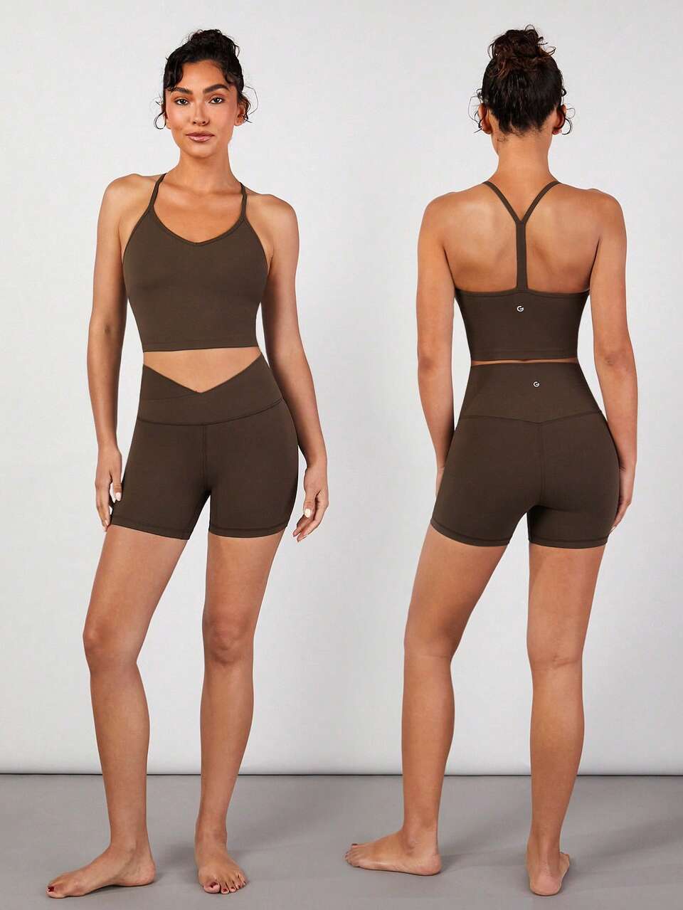 4.3" FeatherFit™ Crossover Waist Biker Shorts