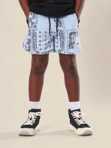 SUMWON Jugend Nylon Bandana Muster Sommer Kordelzug Bermuda Shorts