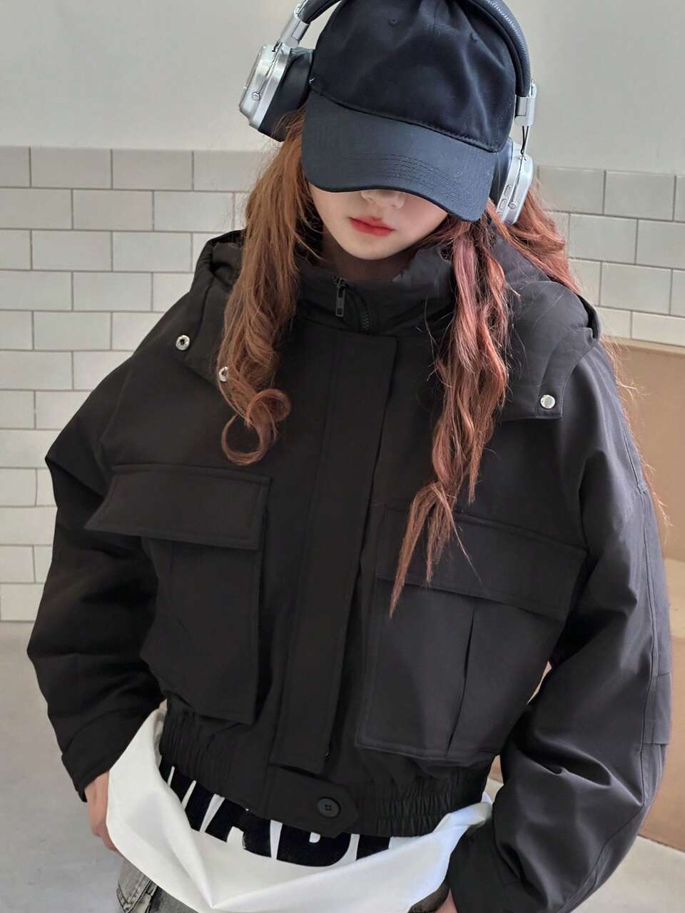 Teens (Girls) Hooded Casual Loose Winter Korean Style Solid Color Long Sleeve Padded Coat
