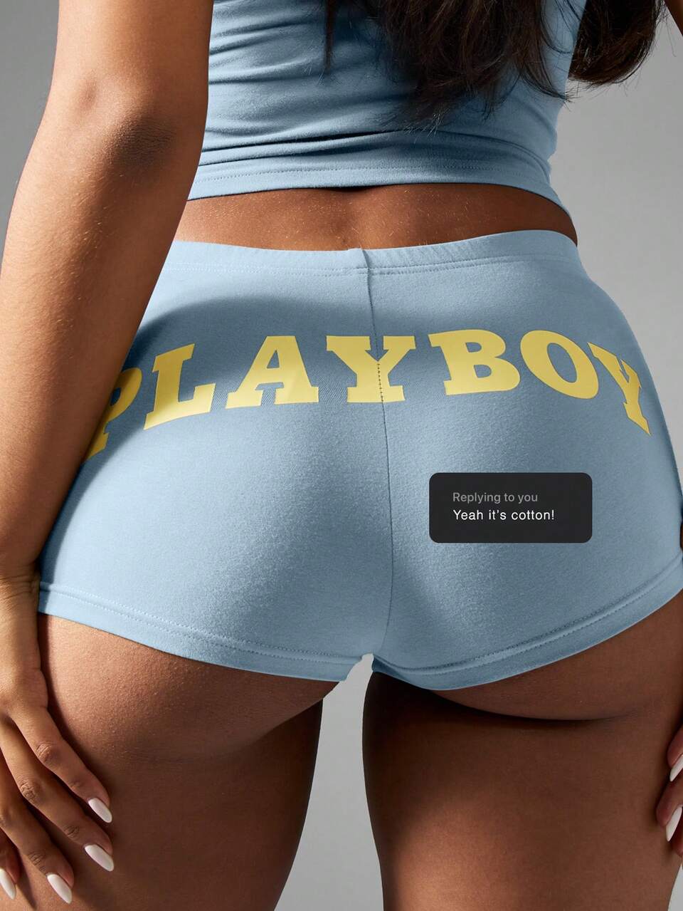 Missguided x Playboy Short aderenti in vita alta, per abbigliamento informale, urban, festival estivi, spiaggia