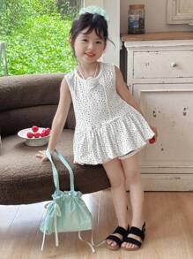 DAZY Young Girls Floral All-Over Print Camisole Top, Young Girl Autumn Clothes - White - View 4