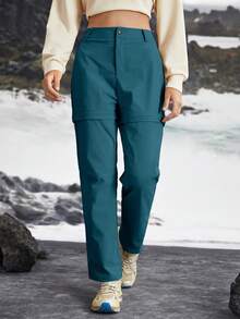 In My Nature Women's Detachable 2-Section Outdoor Hiking Camping City Commute Pants Pants For Work Hike Pants - Dark Green - View 9