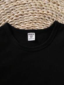 SHEIN Camiseta informal de verano para niño preadolescente con estampado de tiburón y letras