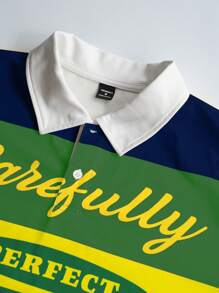 PAVTROS 男士时尚短款Polo T恤，宽松短款版型，融入嘻哈文化元素的年轻街头风格，适合追求独特街头时尚的年轻人 - 彩色 - 查看 4