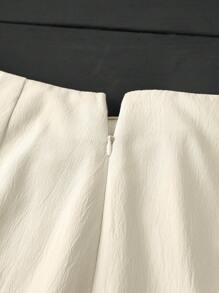 Franclia 女士海滩/度假贝壳流苏拼布系带不对称裹身裙，夏季 - 杏色 - 查看 6