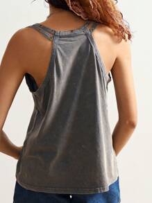 Bohemela Áo ba lỗ cotton dệt kim không tay kiểu phương Tây dành cho nữ, mùa hè - Xám - Xem 4