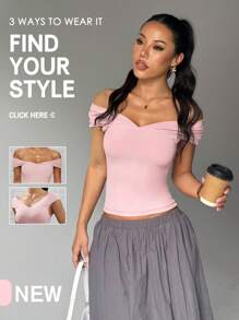 Easithlete 女士运动 T 恤，罗纹针织弹力休闲上衣，适合网球、高尔夫、户外训练，时尚舒适合身衬衫 - 粉色 - 查看 1