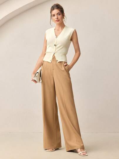 BizChic 2025 Ladies' Knitted Cardigan, Business Casual Daily Wear, Suitable For Beach Vacation, Wedding Guest, Country Music Festival, Breakfast, Airport, 90s Retro, Stockholm Style, American Independence, White Metal Button