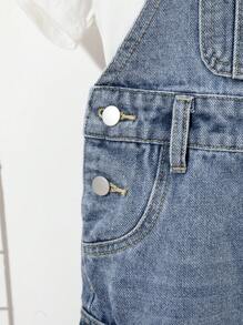 Denimly Kleinkind Jungen Mode Cool Outdoor Street Casual Star Patchwork Multi-Pocket Washed Denim Latzhose Baby zerrissene Overalls Baby Boy Overalls Denim Baby Overalls Baby Denim Overalls zerrissene Baby Overalls