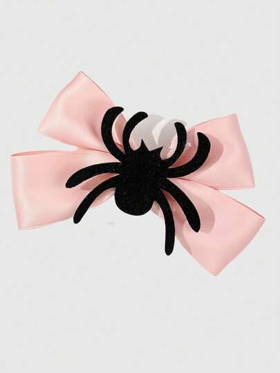 Goth Fashionable Cute Spider And Bow Hair Clips For Women, Side Bangs And Top Clip Hairpins, Stylish And Funny Hair Accessories