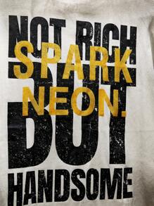 NEON BLANC 1pc Men's Street Style Fitted Crew Neck Knit T-Shirt, Suitable For Summer