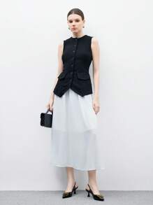 CUCCOO BIZCHIC 女式尖头小猫跟黑色后带舒适百搭通勤女士高跟穆勒鞋