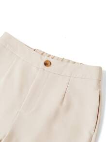 Ellevyn 女士时尚卡其色西装外套和黑色条纹口袋紧身休闲裤正式西装套装，春季女装，返校节音乐会服装，女士返校节服装，女士办公室服装，教师服装，夜间外出教堂服装，女士早午餐服装，女士生日礼服，婚礼宾客礼服，秋冬女士 - 卡其色 - 查看 5