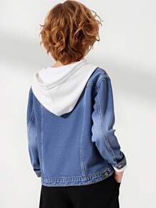 Tween Boys Vintage Black Washed Loose Fit Elastic Waist Zip Fly Casual Fashion Denim Jeans - Black - View 4