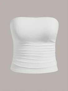 Calvaya Plus Size Women's Simple Solid Color Sexy Slim-Fit Tube Top Tube Tops Women Strapless Tops Tube Top Sets Long Tube Tops Strapless Shirts - Multicolor - View 7