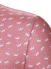 Calvornis Men's Striped Crown Print Short Sleeve Casual/Commute Polo Shirt - Baby Pink - View 3