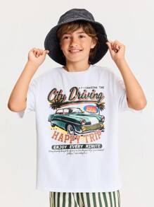 Leap Crew Leap Crew Set per ragazzi pre-adolescenti composto da maglietta a maniche corte con collo tondo, spalle scese, e pantaloncini a righe, look casual e minimalista, confortevole