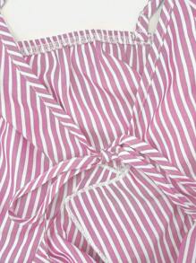 Chiquease Women's Sexy Spaghetti Strap Ruffle Hem Tie Front Camisole Tank Top, Summer