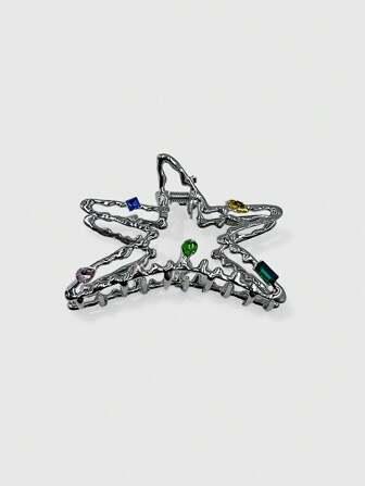 Grunge Punk 1pc Gothic Style Liquid Star Shaped Hair Claw Clip For Women
