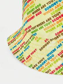 SCOOBY-DOO X SHEIN Double-Sided Wearable Yellow All-Over Print Bucket Hat - Yellow - View 4