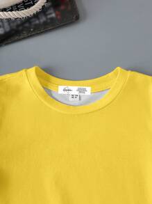 SpongeBob SquarePants | SHEIN Young Boy 3pcs Summer Casual Cute Cartoon & Letter Graphic Short Sleeve T-Shirts - Multicolor - View 3