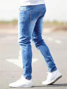 Manfinity Homme Men's Slim Fit Ripped Jeans