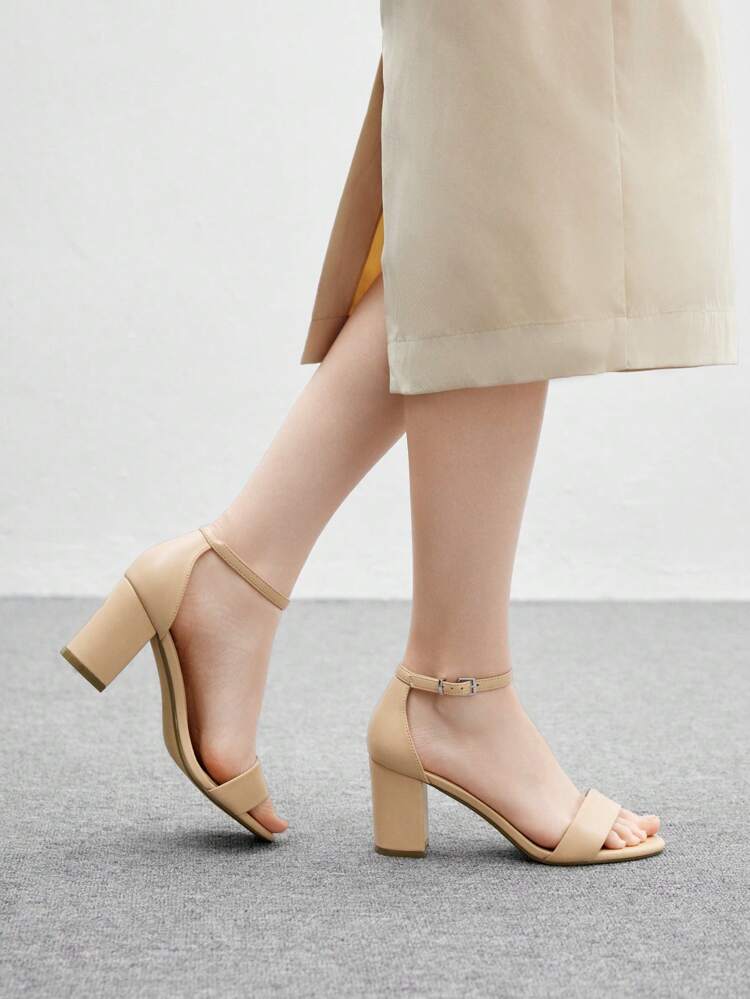 CUCCOO BIZCHIC Women's Fashionable Comfortable Round Toe Strap Chunky Heel Versatile Sandals For Christmas Spring Shoes