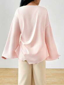 INAWLY Women's Elegant Daily Commute Middle Eastern Style Shirt Fall Cloth For Women - Pink - View 2
