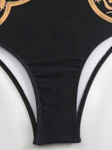 Swim Oasis 3 件大码女式简约连体泳衣套装，日常夏季海滩度假装 - 彩色 - 查看 3